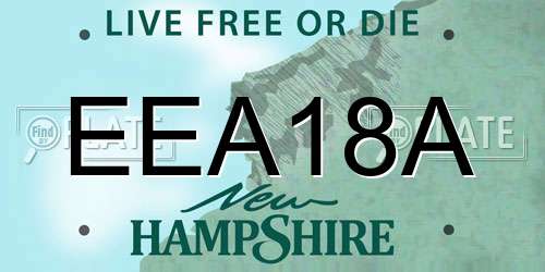 EEA18A New Hampshire License Plate