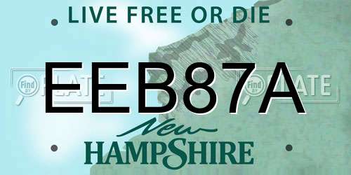 EEB87A New Hampshire License Plate