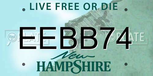 EEBB74 New Hampshire License Plate