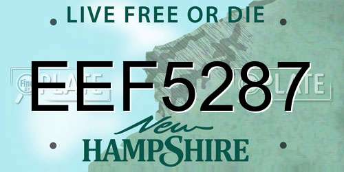 EEF5287 New Hampshire License Plate