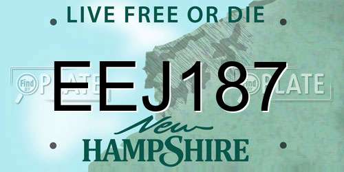EEJ187 New Hampshire License Plate