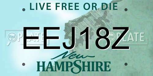 EEJ18Z New Hampshire License Plate