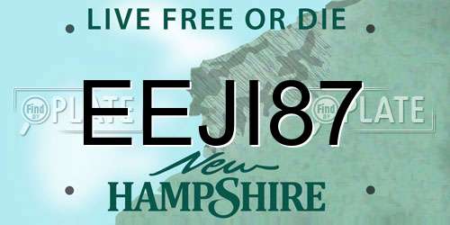 EEJI87 New Hampshire License Plate