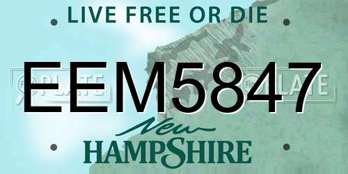 EEM5847 New Hampshire License Plate