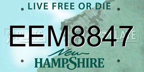 EEM8847 New Hampshire License Plate