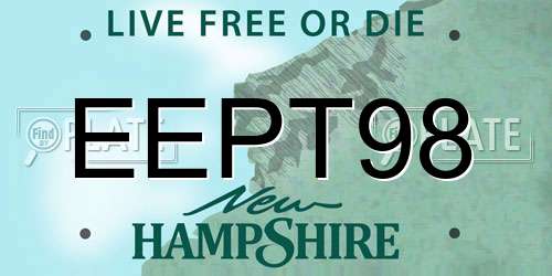 EEPT98 New Hampshire License Plate
