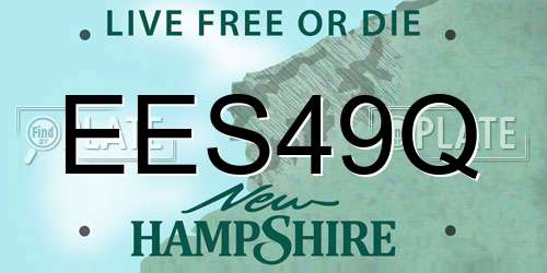 EES49Q New Hampshire License Plate