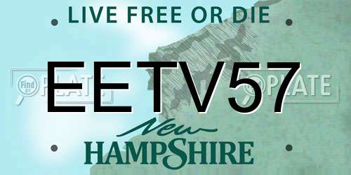 EETV57 New Hampshire License Plate