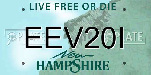 EEV20I New Hampshire License Plate