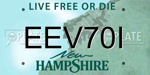 EEV70I New Hampshire License Plate