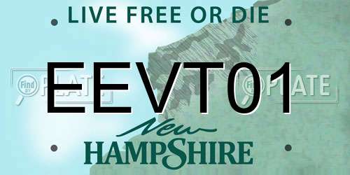 EEVT01 New Hampshire License Plate