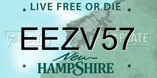 EEZV57 New Hampshire License Plate