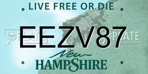 EEZV87 New Hampshire License Plate