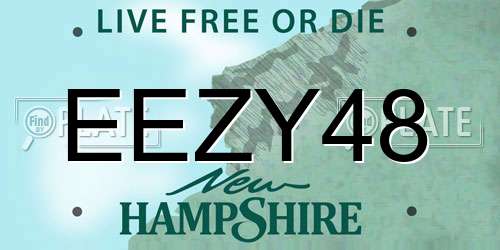 EEZY48 New Hampshire License Plate