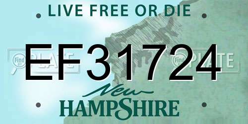 EF31724 New Hampshire License Plate