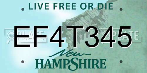 EF4T345 New Hampshire License Plate