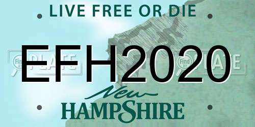 EFH2020 New Hampshire License Plate