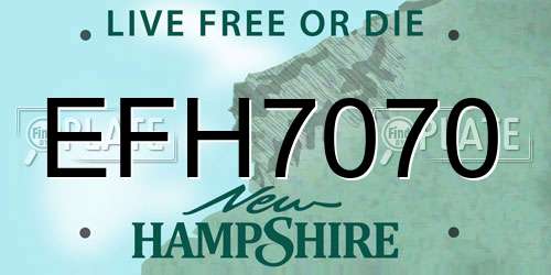 EFH7070 New Hampshire License Plate