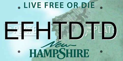 EFHTDTD New Hampshire License Plate