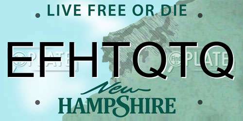 EFHTQTQ New Hampshire License Plate