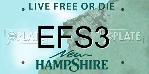 EFS3 New Hampshire License Plate