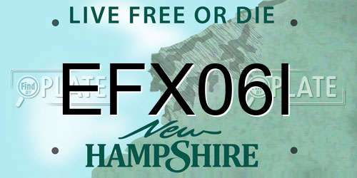 EFX06I New Hampshire License Plate