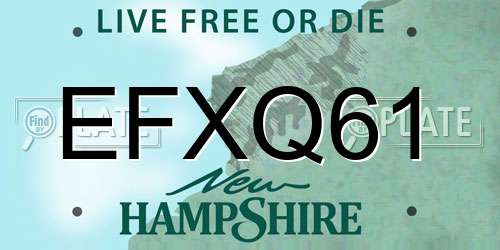 EFXQ61 New Hampshire License Plate
