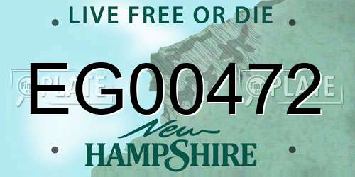 EG00472 New Hampshire License Plate