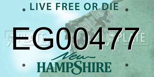 EG00477 New Hampshire License Plate