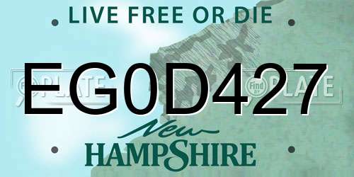 EG0D427 New Hampshire License Plate