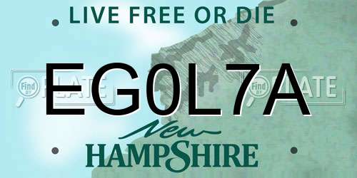 EG0L7A New Hampshire License Plate