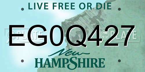 EG0Q427 New Hampshire License Plate