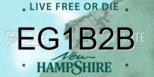 EG1B2B New Hampshire License Plate