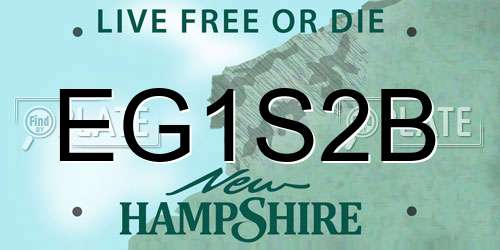 EG1S2B New Hampshire License Plate
