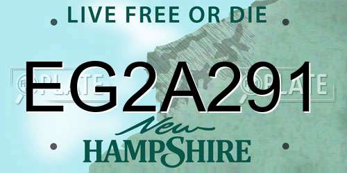 EG2A291 New Hampshire License Plate