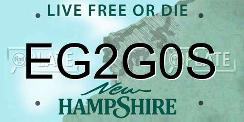 EG2G0S New Hampshire License Plate