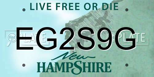 EG2S9G New Hampshire License Plate