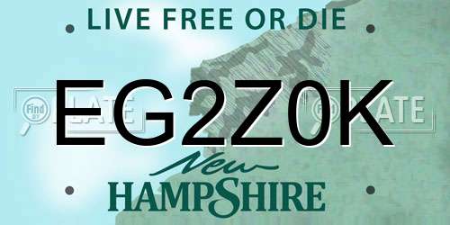 EG2Z0K New Hampshire License Plate