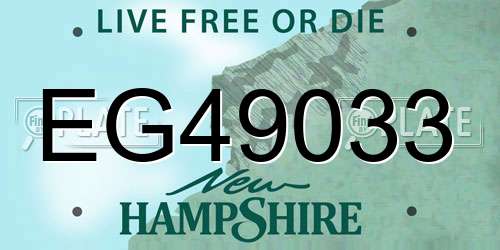 EG49033 New Hampshire License Plate