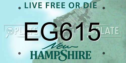 EG615 New Hampshire License Plate