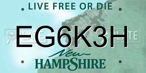 EG6K3H New Hampshire License Plate