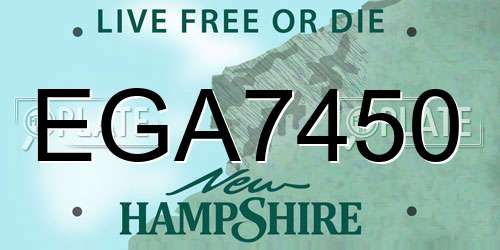 EGA7450 New Hampshire License Plate