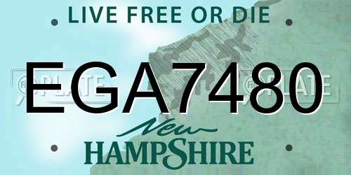 EGA7480 New Hampshire License Plate