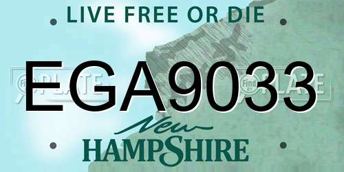 EGA9033 New Hampshire License Plate
