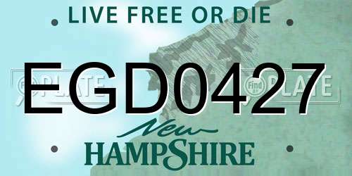 EGD0427 New Hampshire License Plate
