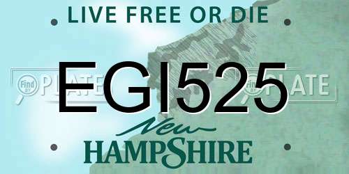 EGI525 New Hampshire License Plate