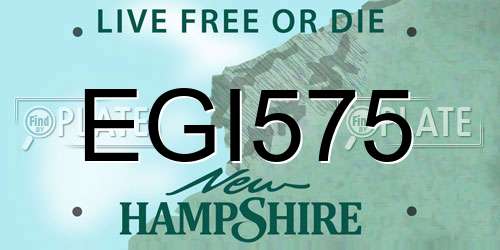 EGI575 New Hampshire License Plate