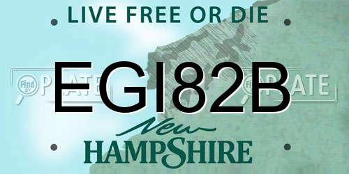 EGI82B New Hampshire License Plate