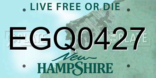 EGQ0427 New Hampshire License Plate