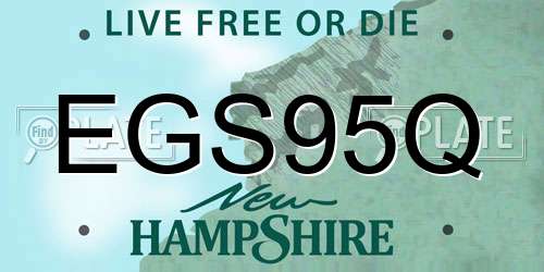 EGS95Q New Hampshire License Plate
